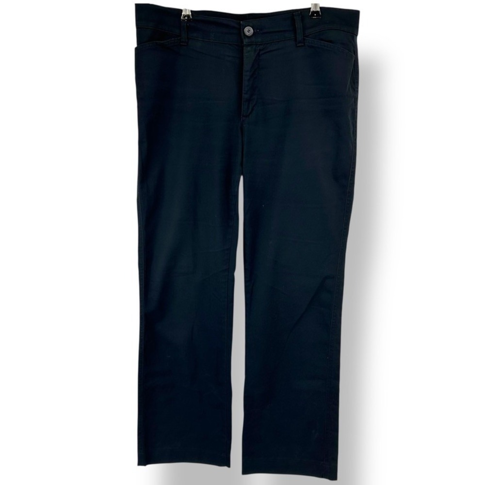 Riders by Lee Womens Easy Care Black Stretch Twill Pants Size 14 M